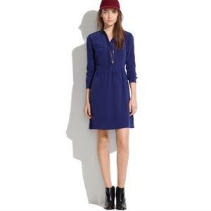 Madewell Midnight Blue Silk Cinema dress